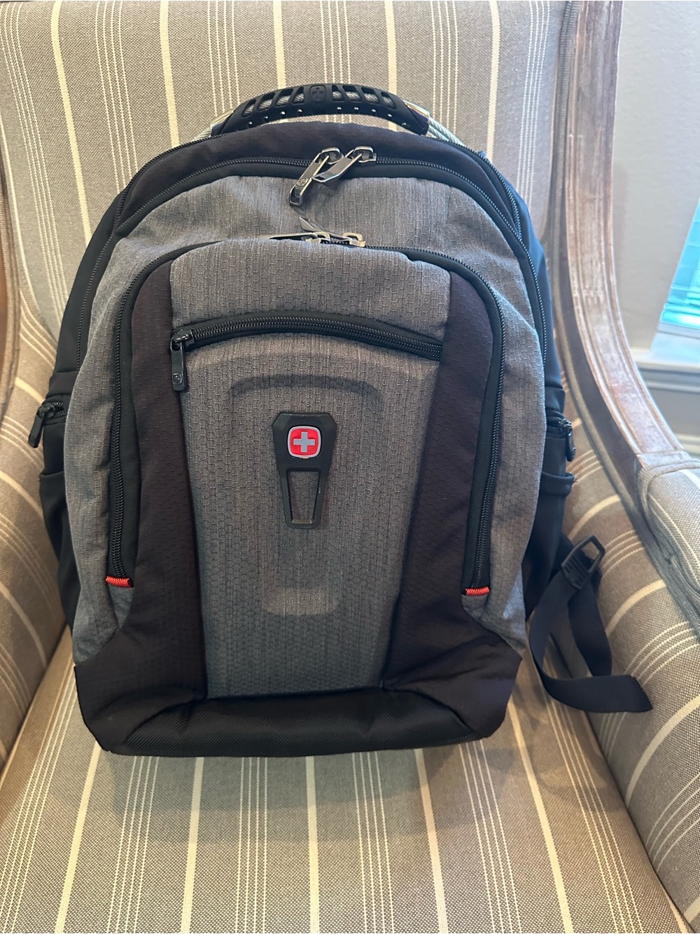SwissGear Gray and Black Backpack with Padded Laptop Compartment